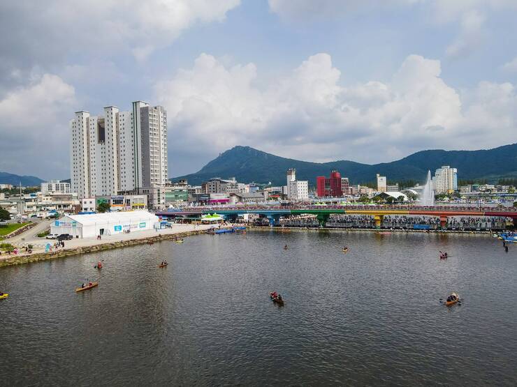 제15회 정남진 물축제 우든보트, 카누 사진입니다.