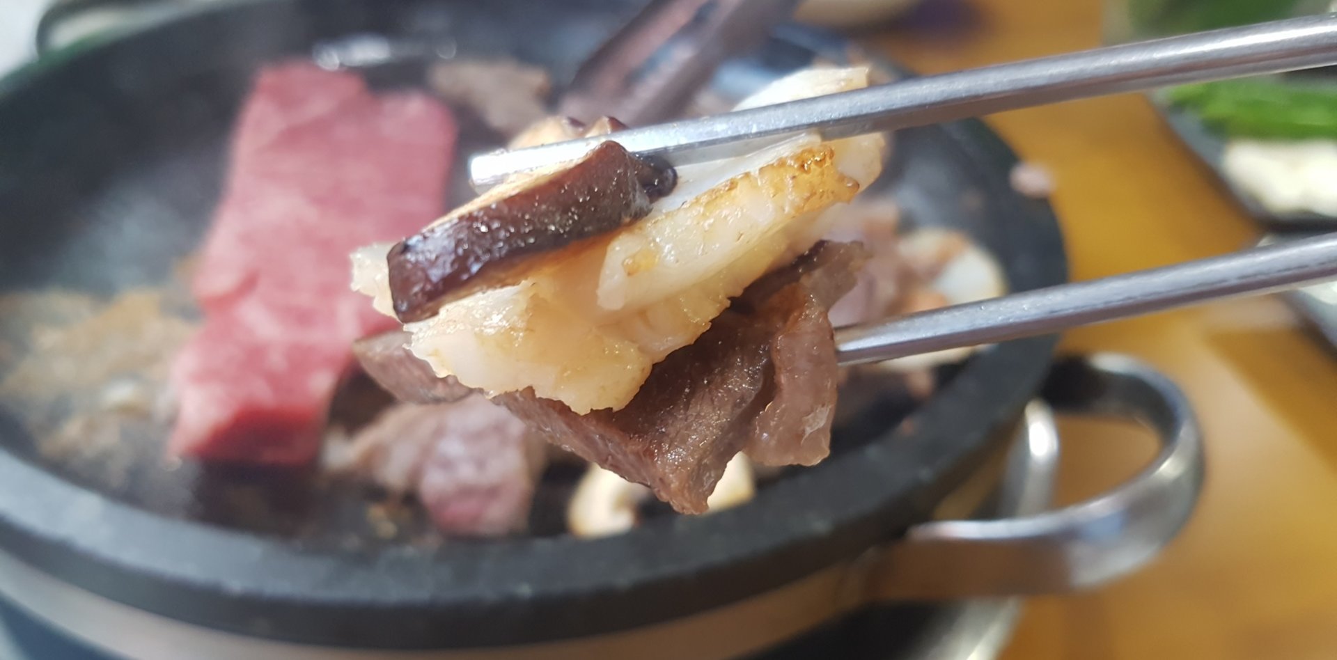 장흥에서 맛보는 한우삼합