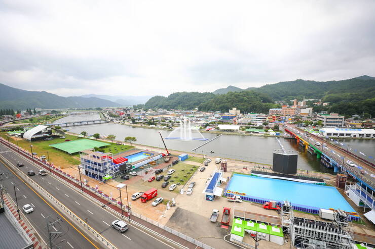 2019년 개막일 전날 물축제 현장사진