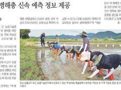 장흥군 농업기술센터 “벼 병해충 예찰답 55품종, 37주 손모내기”