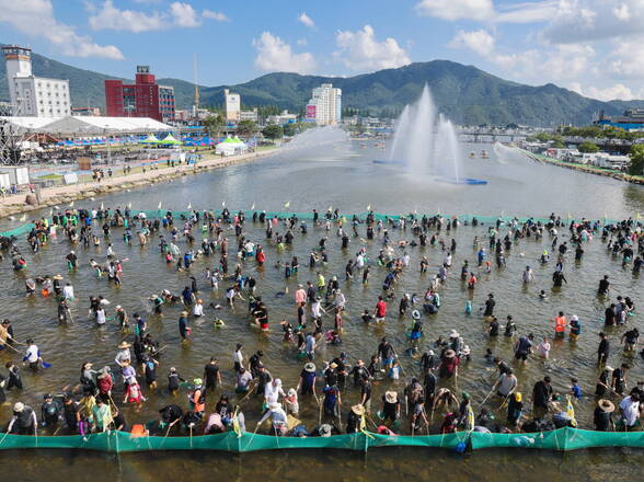 2023년 제16회 정남진 장흥 물축제 물축제 황금물고기(대왕장어)를 잡아라