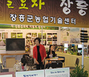 장흥의 차를 홍보 하고있는 모습