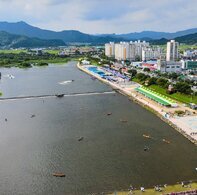 제15회 정남진 물축제 우든보트, 카누 사진입니다.